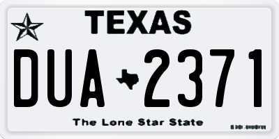 TX license plate DUA2371