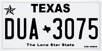 TX license plate DUA3075