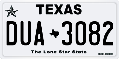 TX license plate DUA3082