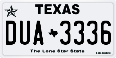 TX license plate DUA3336