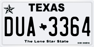 TX license plate DUA3364
