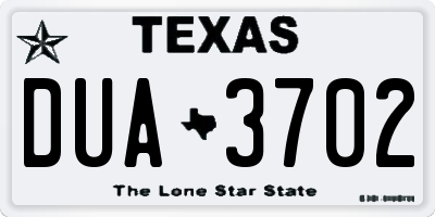 TX license plate DUA3702