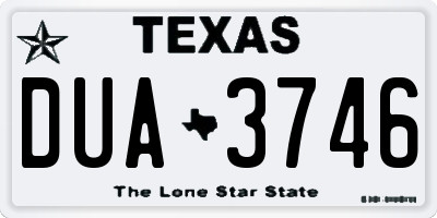 TX license plate DUA3746