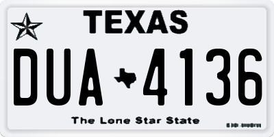 TX license plate DUA4136