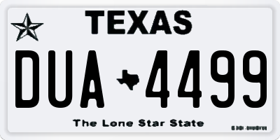 TX license plate DUA4499