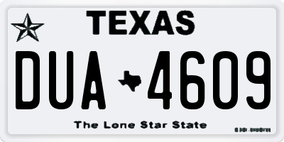 TX license plate DUA4609