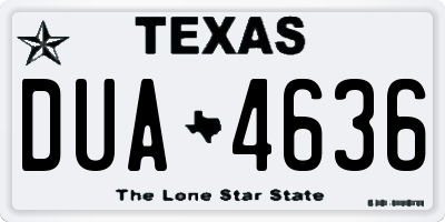 TX license plate DUA4636