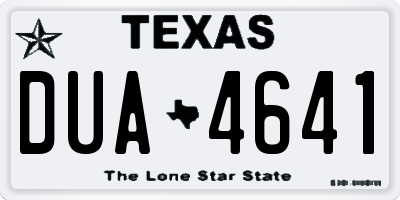 TX license plate DUA4641