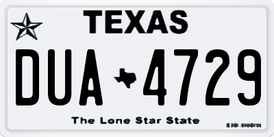 TX license plate DUA4729