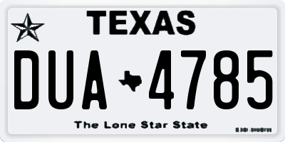 TX license plate DUA4785