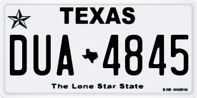 TX license plate DUA4845
