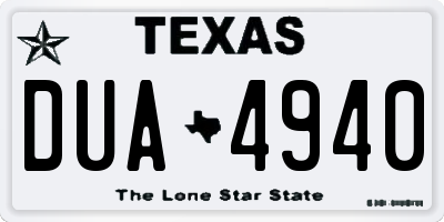 TX license plate DUA4940