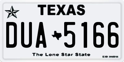 TX license plate DUA5166