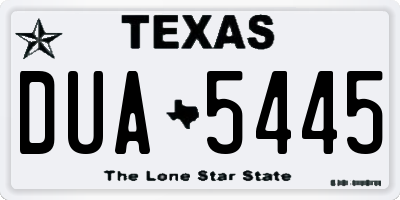 TX license plate DUA5445