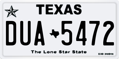 TX license plate DUA5472