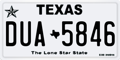 TX license plate DUA5846