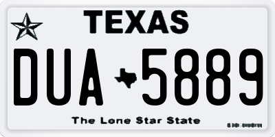 TX license plate DUA5889