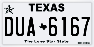 TX license plate DUA6167