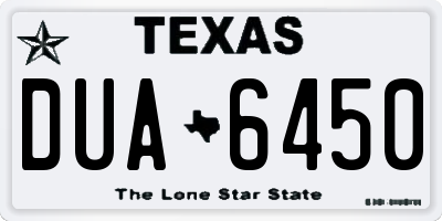 TX license plate DUA6450