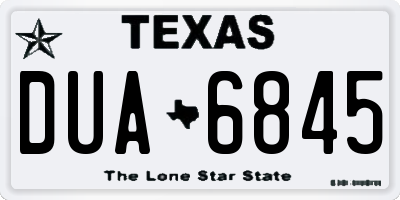 TX license plate DUA6845