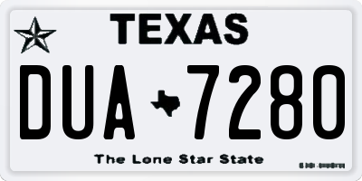 TX license plate DUA7280