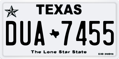 TX license plate DUA7455