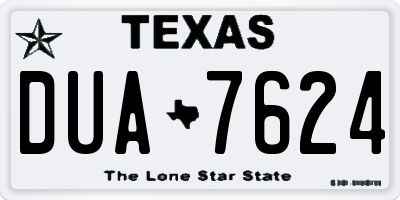 TX license plate DUA7624