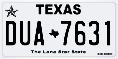 TX license plate DUA7631
