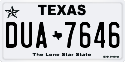 TX license plate DUA7646