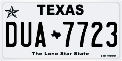 TX license plate DUA7723