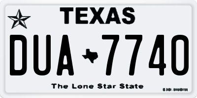 TX license plate DUA7740
