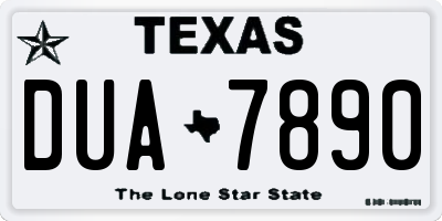 TX license plate DUA7890