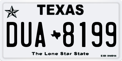 TX license plate DUA8199
