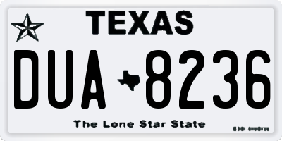 TX license plate DUA8236
