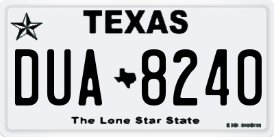 TX license plate DUA8240