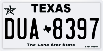 TX license plate DUA8397