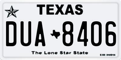 TX license plate DUA8406