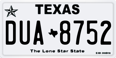 TX license plate DUA8752