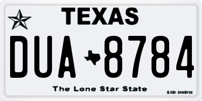 TX license plate DUA8784