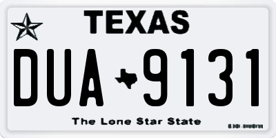 TX license plate DUA9131