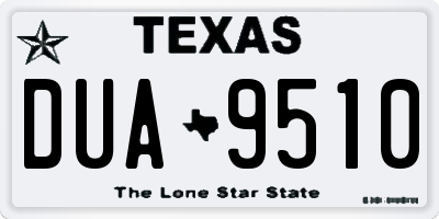 TX license plate DUA9510