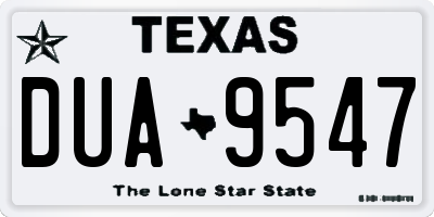TX license plate DUA9547