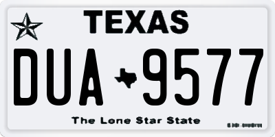 TX license plate DUA9577
