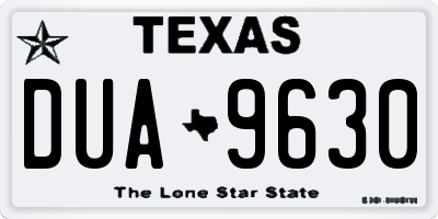 TX license plate DUA9630