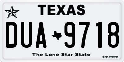 TX license plate DUA9718