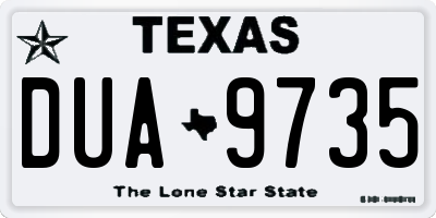TX license plate DUA9735