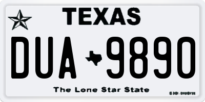 TX license plate DUA9890