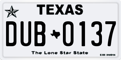 TX license plate DUB0137