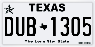 TX license plate DUB1305