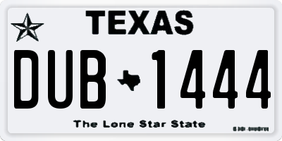 TX license plate DUB1444